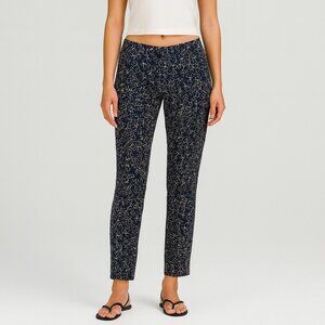 A.L.C. Floral Silk Low Rise Ankle Trousers Navy White Size 0‎